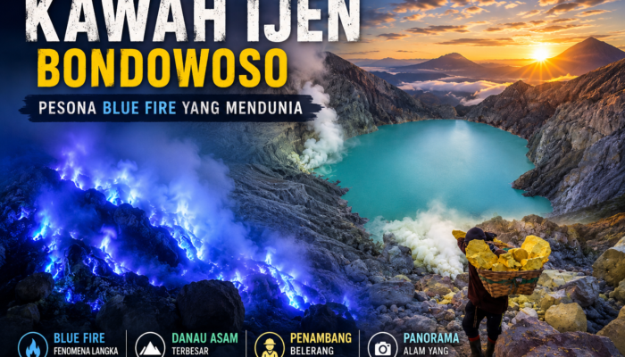 Kawah Ijen Bondowoso, Pesona Blue Fire yang Mendunia