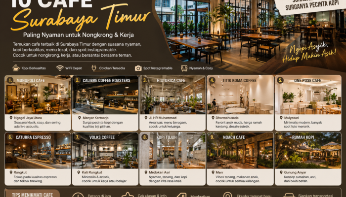 10 Cafe Surabaya Timur Paling Nyaman untuk Nongkrong