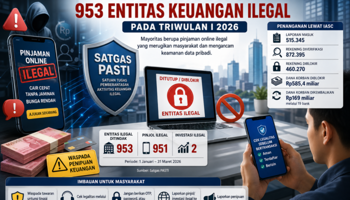 953 Pinjol Ilegal Ditindak Satgas PASTI pada Triwulan I 2026