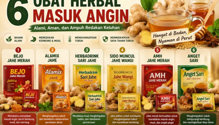 6 Obat Herbal Masuk Angin yang Ampuh dan Alami