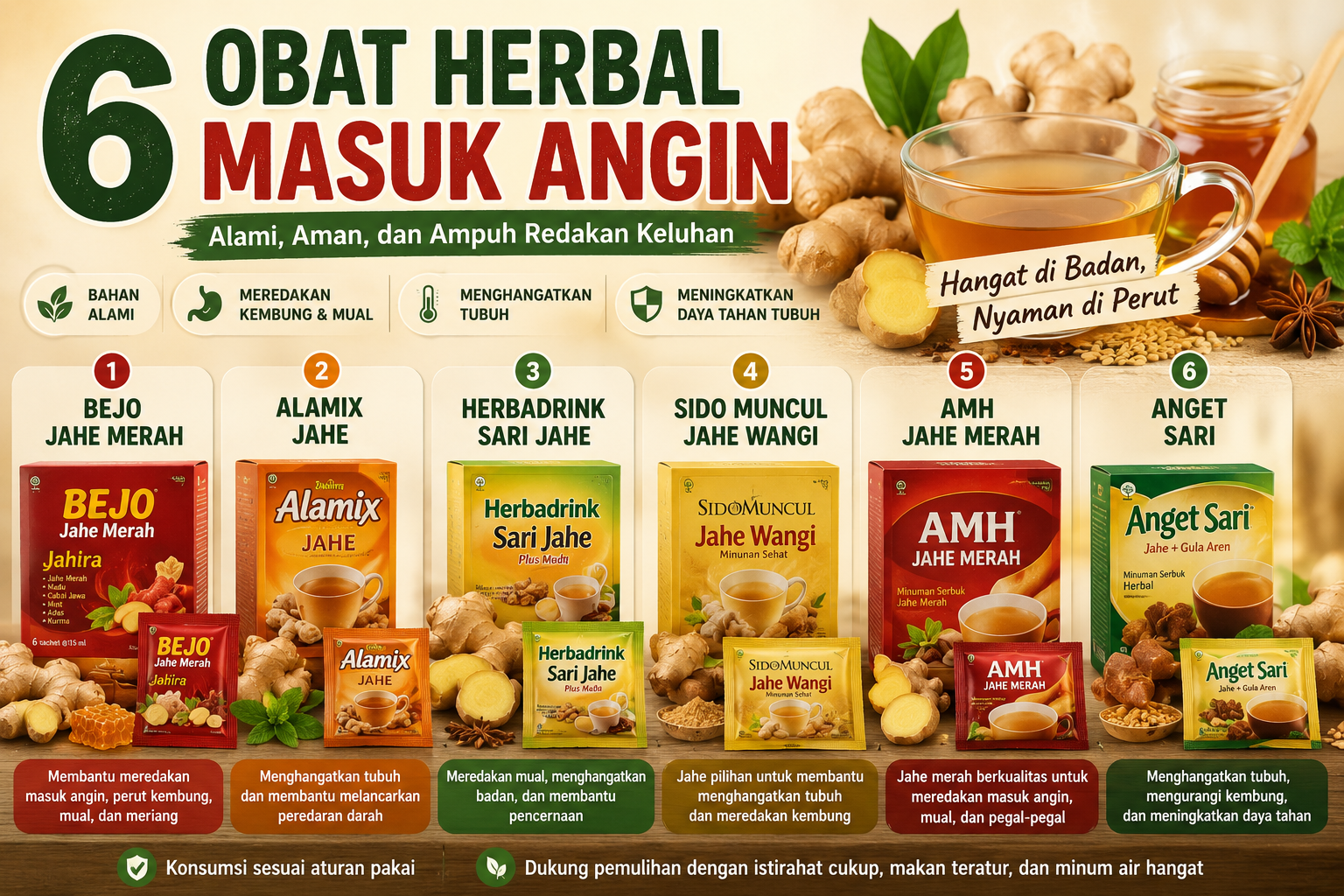 6 Obat Herbal Masuk Angin