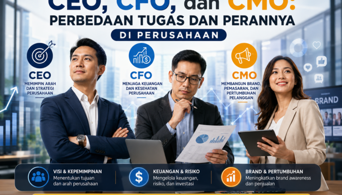 CEO, CFO, dan CMO: Perbedaan Tugas dan Perannya di Perusahaan