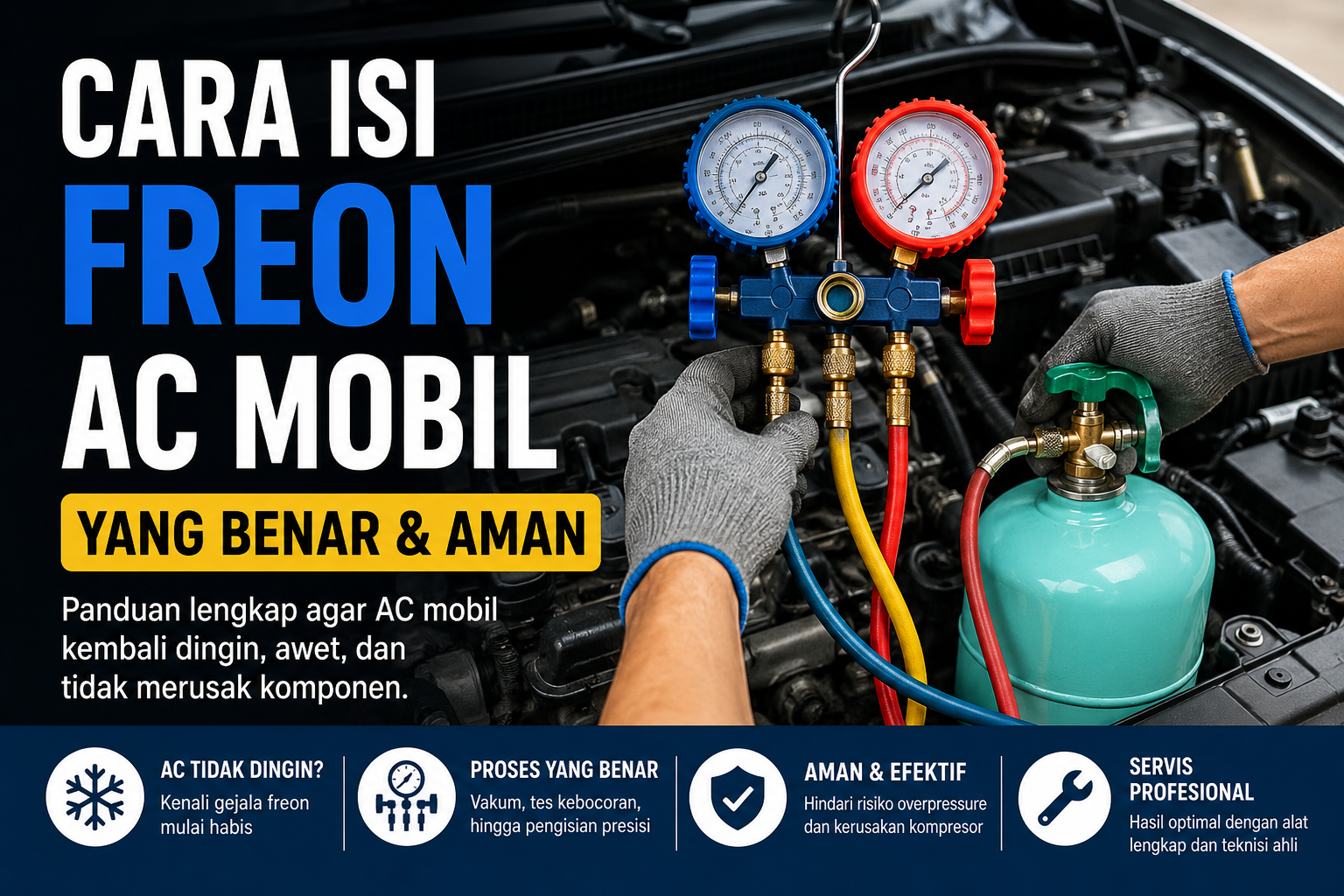 Cara Isi Freon AC Mobil