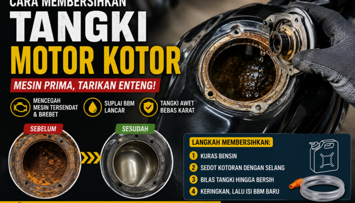 Cara Membersihkan Tangki Motor Kotor agar Mesin Tetap Prima